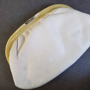 Ruth Saltz Purse - Vintage White     Leather Clutch Bag,  Evening Handbag, Cocktail Purse