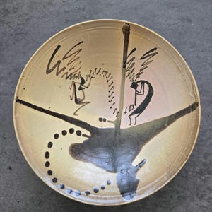 Cristopher Heede  Studio Pottery Platter Wall Hanging Signed Footed Bowl, Artisan Pottery Hand Crafted, Pottery Studio