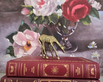 Vintage Brass Giraffe - Small Solid Brass Decoration Figurine, Shelf Decor, Mid-Century Modern Decor