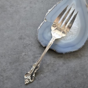 Vintage Form Server -  Silver-Plated Fork Server, Flower Embossed Design