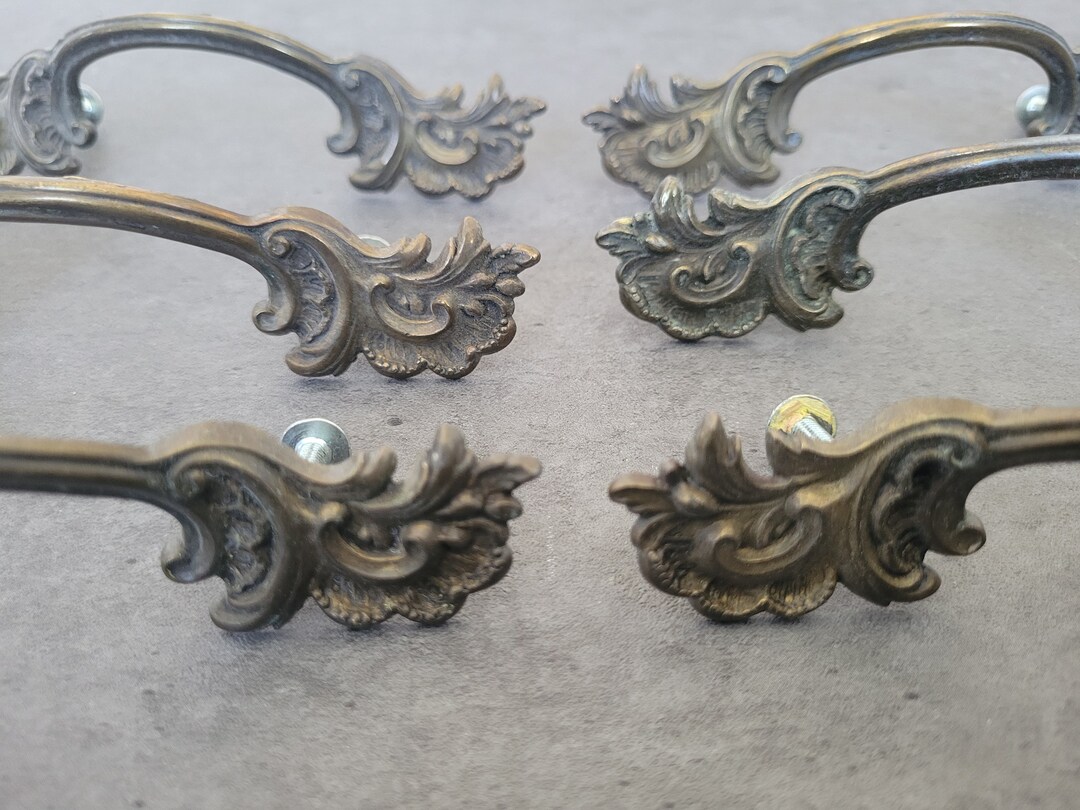 French Provincial Dresser Pulls Bronze Vintage Drawer Pulls Etsy