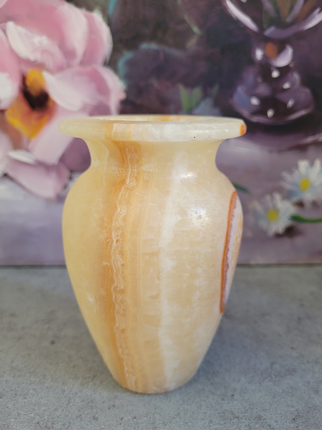 Petit Vase En Onyx Marbré Et Métal Doré - Décoration élégante