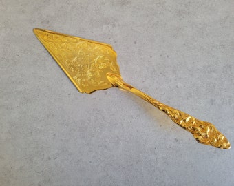 Vintage Gold Cake Server - Pie Dessert Server, Floral Ornate Server