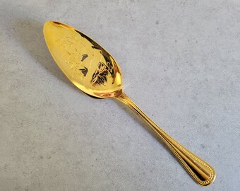 Vintage Gold Pie Server - Community Happy Anniverssary Cake Dessert  Pastry Server, Pierced Ornate Server