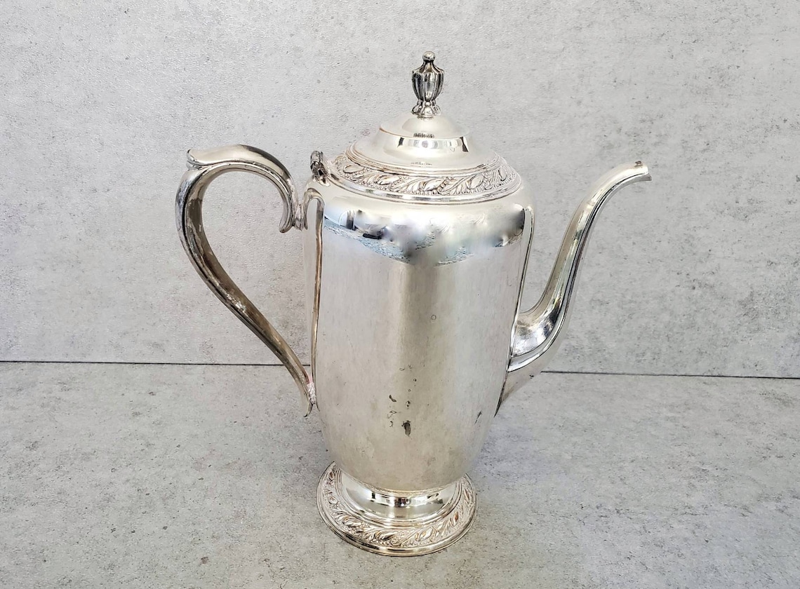 WM Rogers Silver Tea Pot Antique Footed Silverplated Teapot Etsy