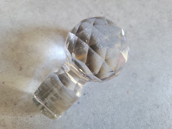Vintage Crystal Cut Perfume Bottle with Stopper -… - image 4