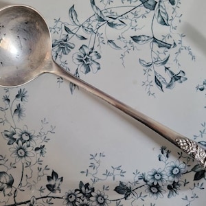Vintage Soup Ladle - Large Grape Silver Plated Serveware, Ornate Design