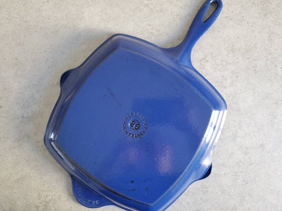 Le Creuset Grilling Pan Large Blue Enamel Cast Iron Cookware, 26 Cast Iron  Pan, French Pan 