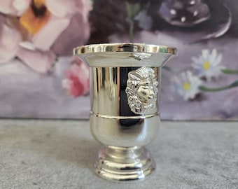 Vintage Lion Head Silver Plated Small Urn Trophy - Silverplated Cup Toothpick Holder