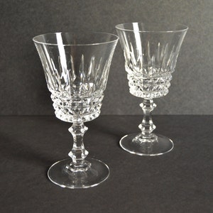WM Dalton Wine Glasses -MADE in FRANCE- Large Lead Crystal Cut Champagne Coupe Glasses Vintage Cocktail Coupes Set Drinkware Barware