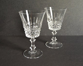 WM Dalton Wine Glasses -MADE in FRANCE- Large Lead Crystal Cut Champagne Coupe Glasses Vintage Cocktail Coupes Set Drinkware Barware