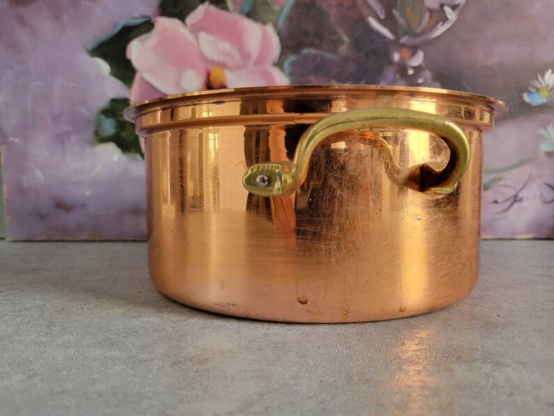 Vintage Copper Pot With Brass Handles Copper & Stainless Etsy