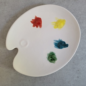 Artist Paint Palette Ceramic Decorative Plate - Vintage Wall Hanging Plate, Wall Decor
