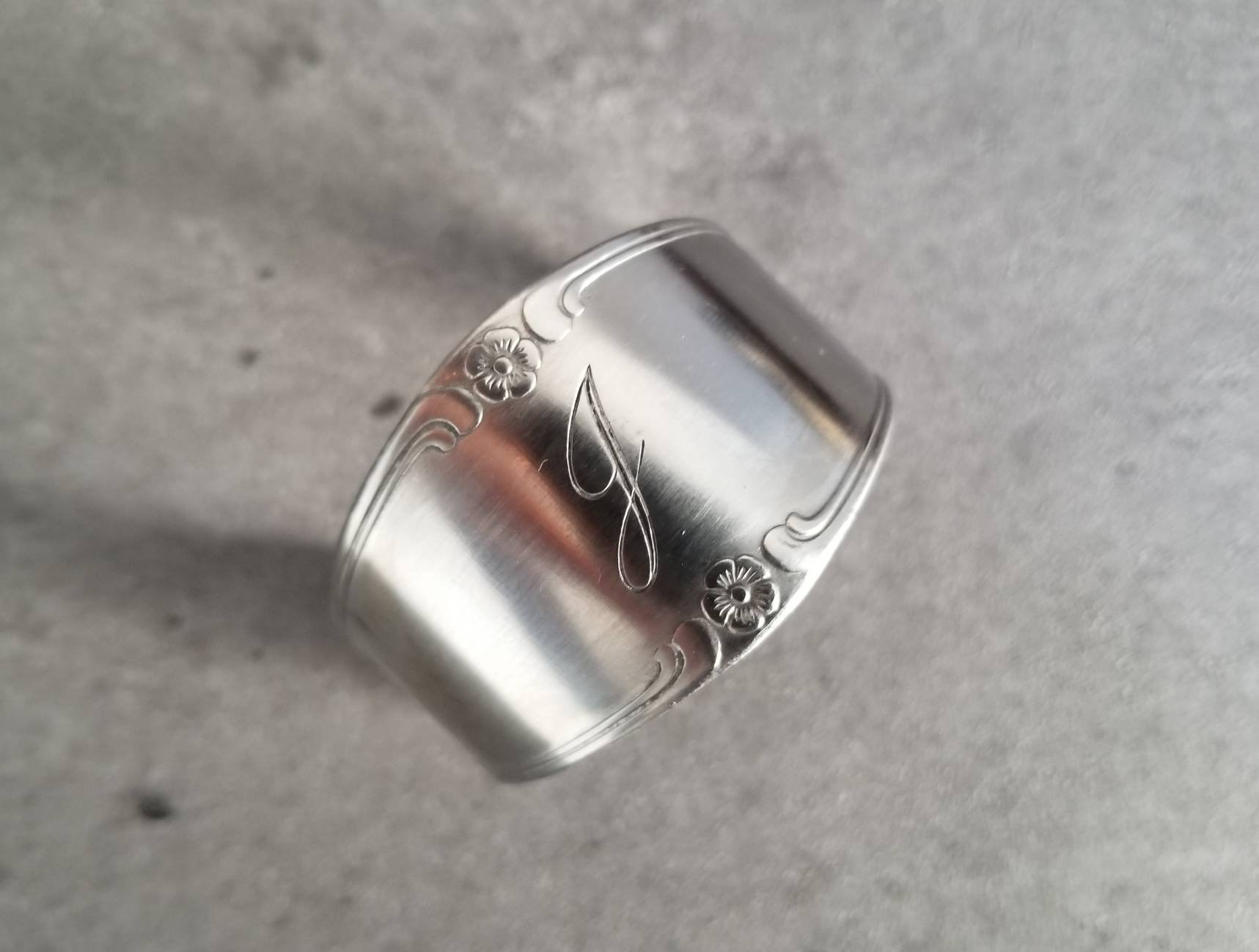 Silver Monogrammed J Napkin Ring Set Of 6 Vintage Silver Etsy