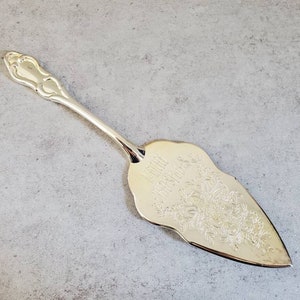 Vintage Christmas Cake Trowel - Engraved Pie Dessert Server Ornate, Holiday Silverplated  Server, &quot;Merry Christmas&quot; Server, Festive Table