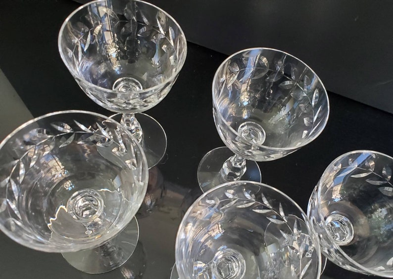 Cambridge Crystal Cordial Glasses Set of 5 Vintage Etched Etsy