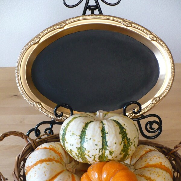 Venetian Gold Magnetic and Chalk Board - ORIGINAL Gold and Black Chalkboard Blackboard Menu Memo Bulletin Message Inspiration Board Thanksgiving Holidays Christmas Gift Set Hostess Present Kitchen Office Studio Weddings Bridal Shower Party Announcements