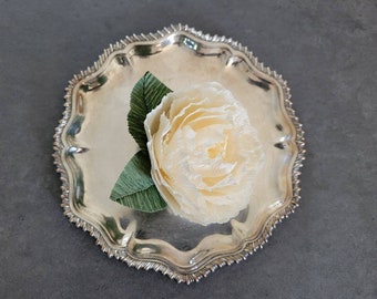 Vintage Round Letter Tray Small Tray with Handles, Vanity Tray