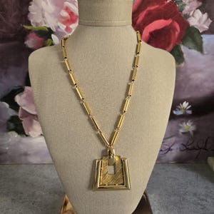 Vintage Monet Long Necklace  -  Gold-Tone Necklace