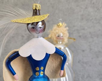 Conjunto de Cenicienta de De Carlini - Adornos de vidrio pintados a mano, Príncipe y Princesa (Artículo RARO)