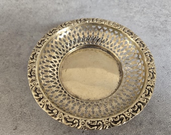 Vintage Small Round Bowl, Silver-Plated Candy Bowl, Catch-All Ring Dish