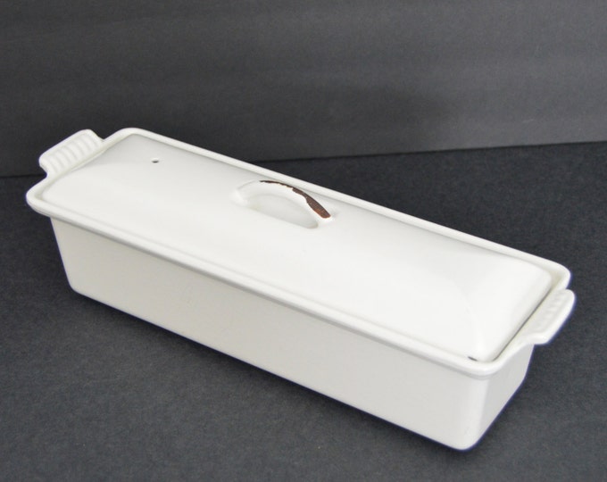 Vintage Le Creuset Terrine No 32 MADE IN FRANCE White Enamel Cast Iron