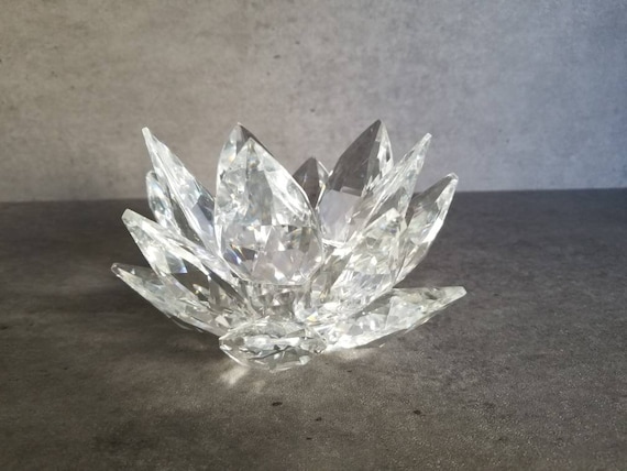 Silver Plated /& Clear Crystal Lotus Flower 2/" Hair Pin
