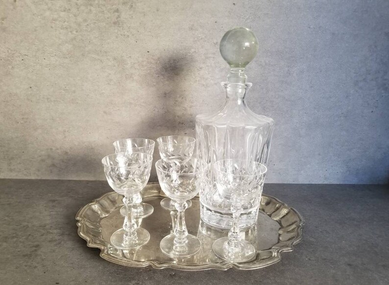 Cambridge Crystal Cordial Glasses Set of 5 Vintage Etched Etsy
