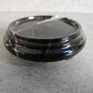 Vintage Marble Stand Base for Vase, Bowl, Ginger Jar - AS IS- 3" x 3" D Inside Base, Candle Holder