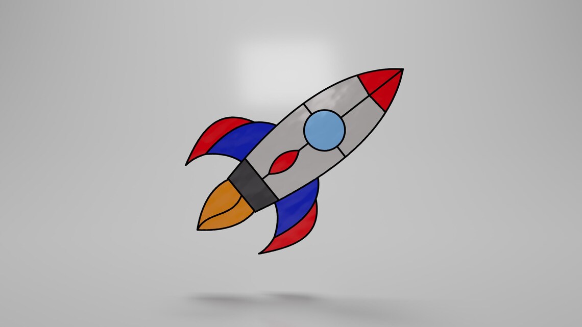 Rocket Stained Glass Pattern: DIY Home Decor (PDF SVG Digital Download ...