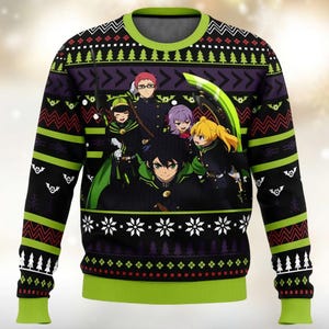 Funny Seraph of the End Ugly Christmas Sweater, Meme Seraph of the End sweaters, Anime Sweater, Manga Christmas sweaters men, Seraph of
