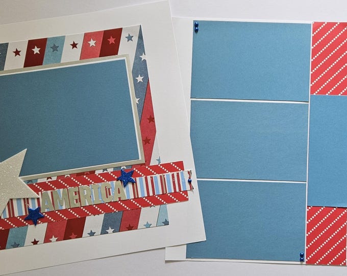 American... DIY Kit,12x12 Scrapbook Layout, Scrapbook Page Kit - Etsy