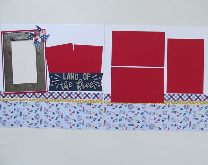 Land of the Free........12x12 Scrapbook Layout, Scrapbook Page Kit ...