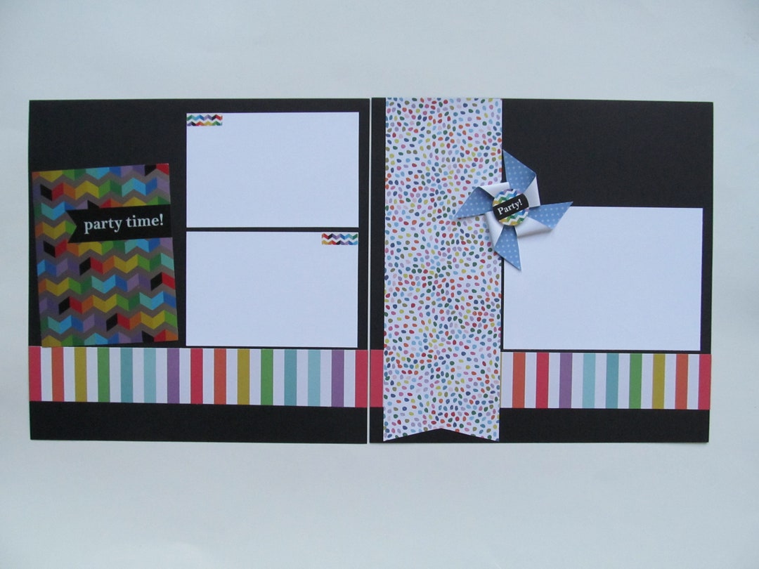 Party Time 12x12 Scrapbook Layout, Scrapbook Page Kit - Etsy