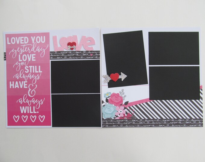 Love You...... DIY Kit,12x12 Scrapbook Layout, Scrapbook Page Kit - Etsy