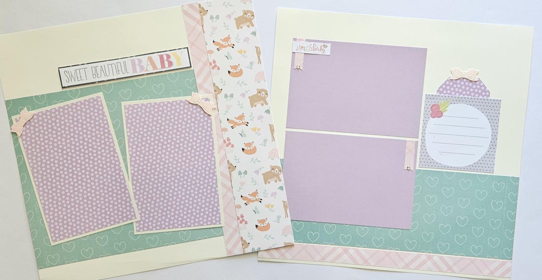 Baby Scrapbook Layout Kit: DIY 12x12 Two-page Design - Etsy