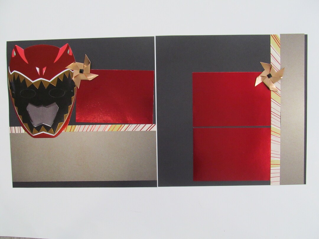 Layout Ranters Pinterest Power Rangers Scrapbook Layout Kit: DIY 12x12 Page - Etsy