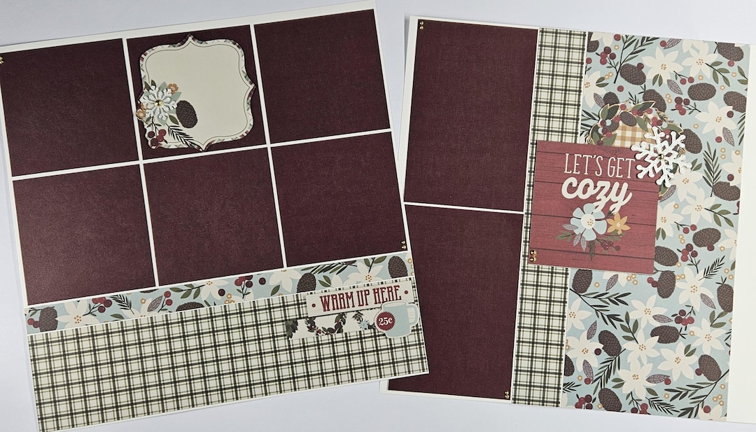 Warm and Cozy..........12x12 Scrapbook Layout, Scrapbook Page Kit - Etsy