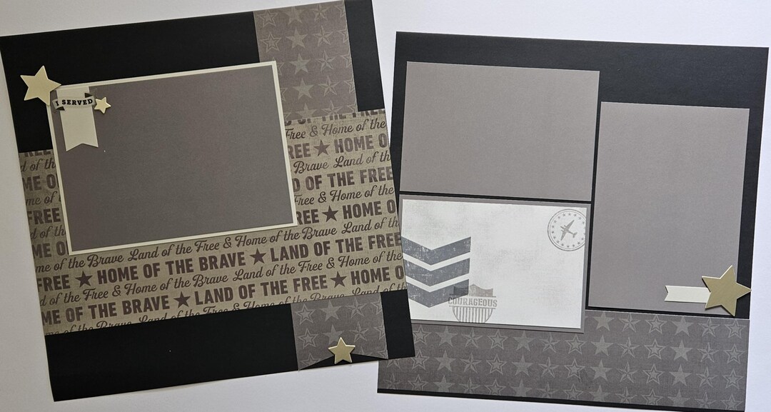 Home of the Brave....12x12 Scrapbook Layout, Scrapbook Page Kit - Etsy
