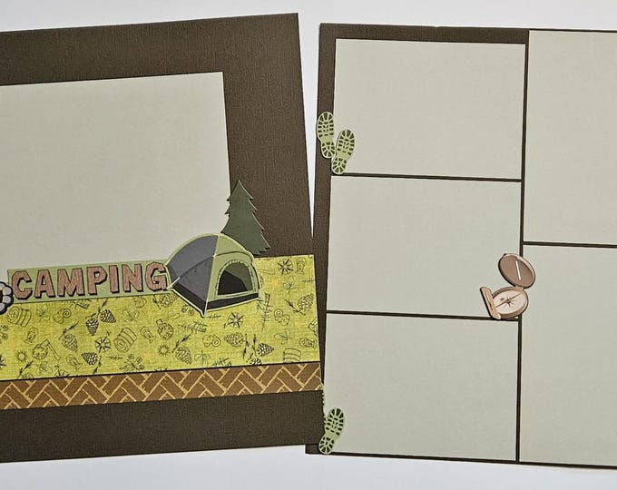 Camping DIY Kit,12x12 Scrapbook Layout, Scrapbook Page Kit - Etsy