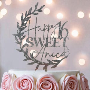 Sweet 16 Cake Topper – Party Decoration For Milestone Celebration