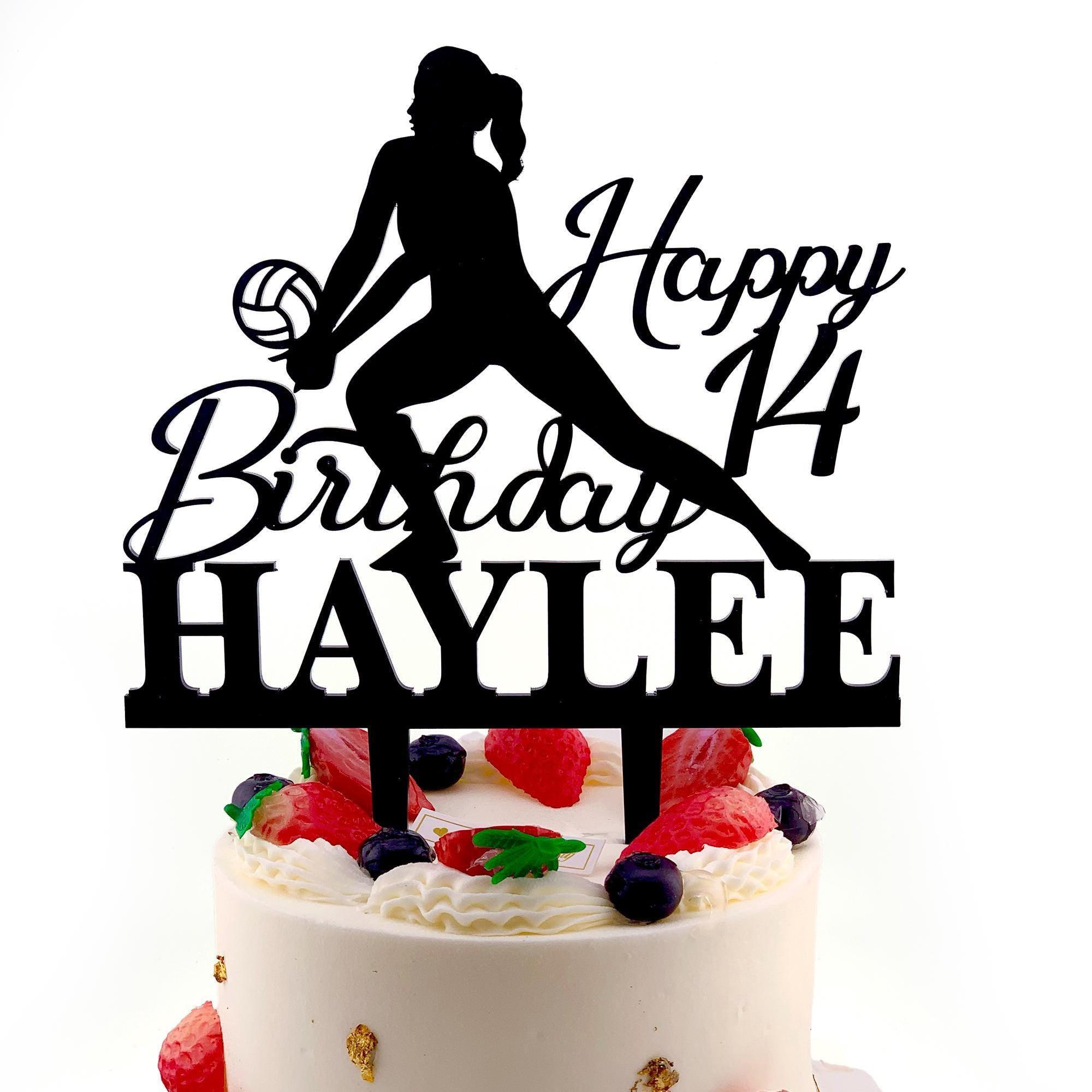 Volleyball With Name Custom Birthday Cake Topper, Happy Birthday Volleyball  Cake Topper, Custom Volleyball Player Birthday Cake Decoration - Etsy