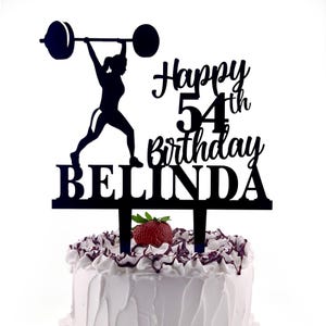 Woman Weight Lifter, Body Building Birthday Cake Topper, Weightlifting Personalized Cake Topper, Weight Training, Female Weight Lifting Cake
