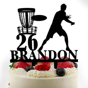 Custom Disc Golf Cake Topper: Personalized Birthday Party Decoration