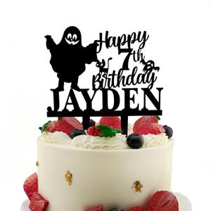 Personalized Cake Topper, Halloween Ghost Birthday Party Decor