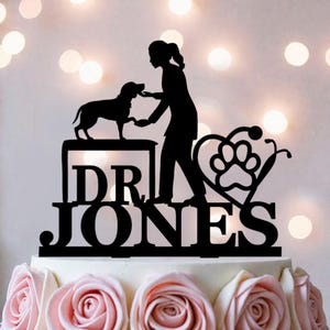 Veterinarian Cake Topper: Personalized Vet Graduation Party Decor