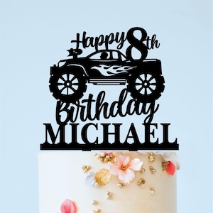 Monster Truck Cake Topper, Personalized Cake Topper, Monster truck birthday cake topper, Monster Jam Party Decoration, Big Truck Theme Gift
