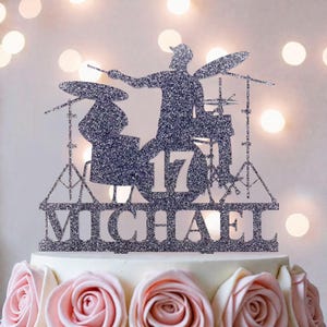 Personalized Drummer Cake Topper: Rock Band Birthday Party