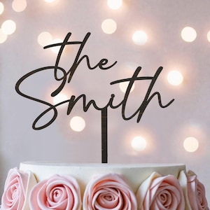 Cake Topper, Wooden Or Acrylic Personalized Decoration, Wedding, Birthday, Party Keepsake