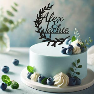 Two names cake topper, Wedding cake topper, Mr and Mrs cake topper, Personalized cake topper, Rustic wedding cake topper